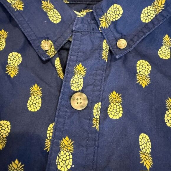 Duluth Trading Co Aloha Shirt All Over Pineapple Print Navy Blue Size 2XL - Picture 8 of 11